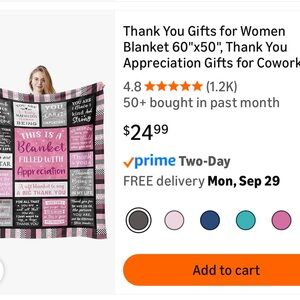 Pink and Black Appreciation Blanket.